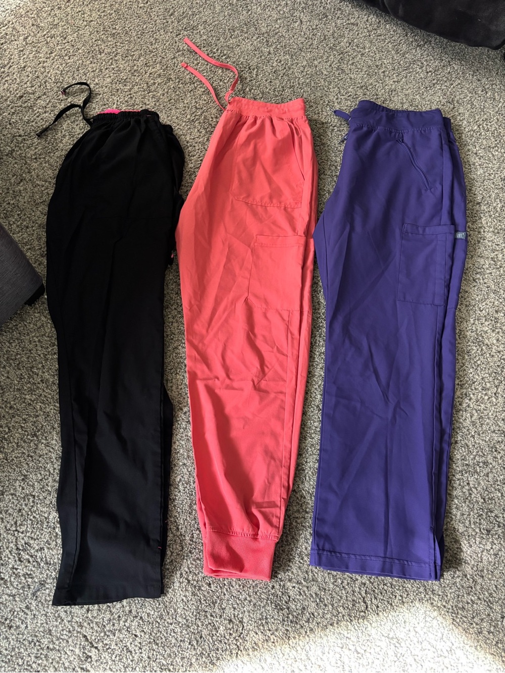 Woman’s Scrub Drawstring Jogger Pants - Black, Coral, Purple